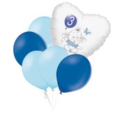 Set 3.narozeniny modrý slon srdce foliový balónek