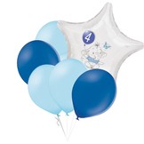 Set 4.narozeniny modrý slon hvězda foliový balónek