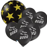 Happy New Year 2022 sada balónků černá