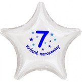 Krásné 7. narozeniny fóliový balónek hvězda pro kluky