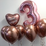 Balónek fóliový růžovo zlaté srdíčko Krásné narozeniny! 