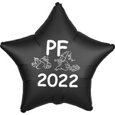 Silvestrovská výzdoba - balónek fóliový PF 2022 černá hvězda