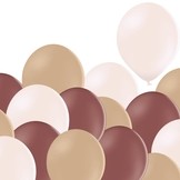 Balónky 100 ks hnědé a krémové mix