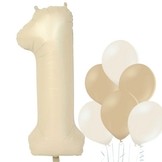 Balónek číslo 1 smetanový 66 cm