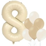 Balónek číslo 8 krémový 66 cm