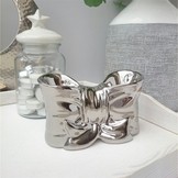Aroma lampa keramická stříbrná 2 misky 17 cm