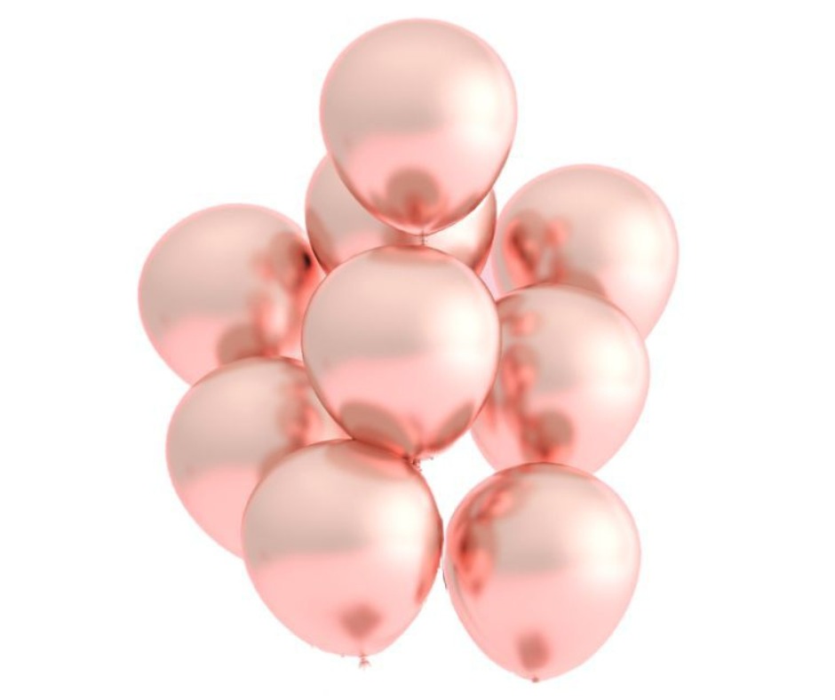 Balonek D5 chromový dekorační růžovo-zlatý 