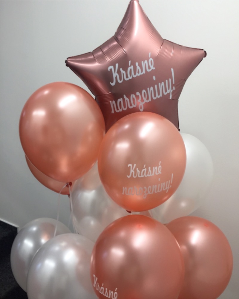 Balónek růžovo-zlatý Krásné narozeniny! 