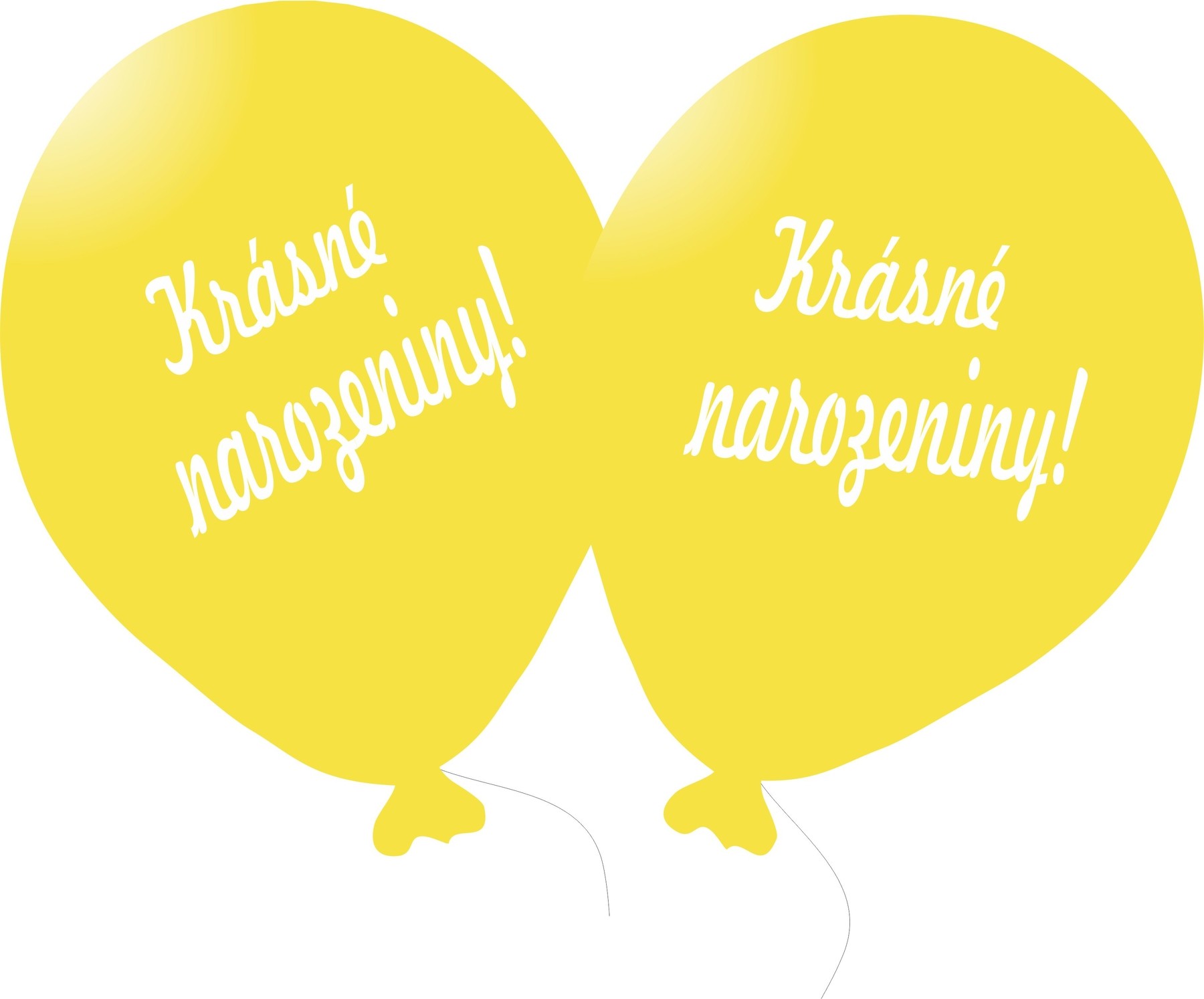 Balónek žlutý Krásné narozeniny! 