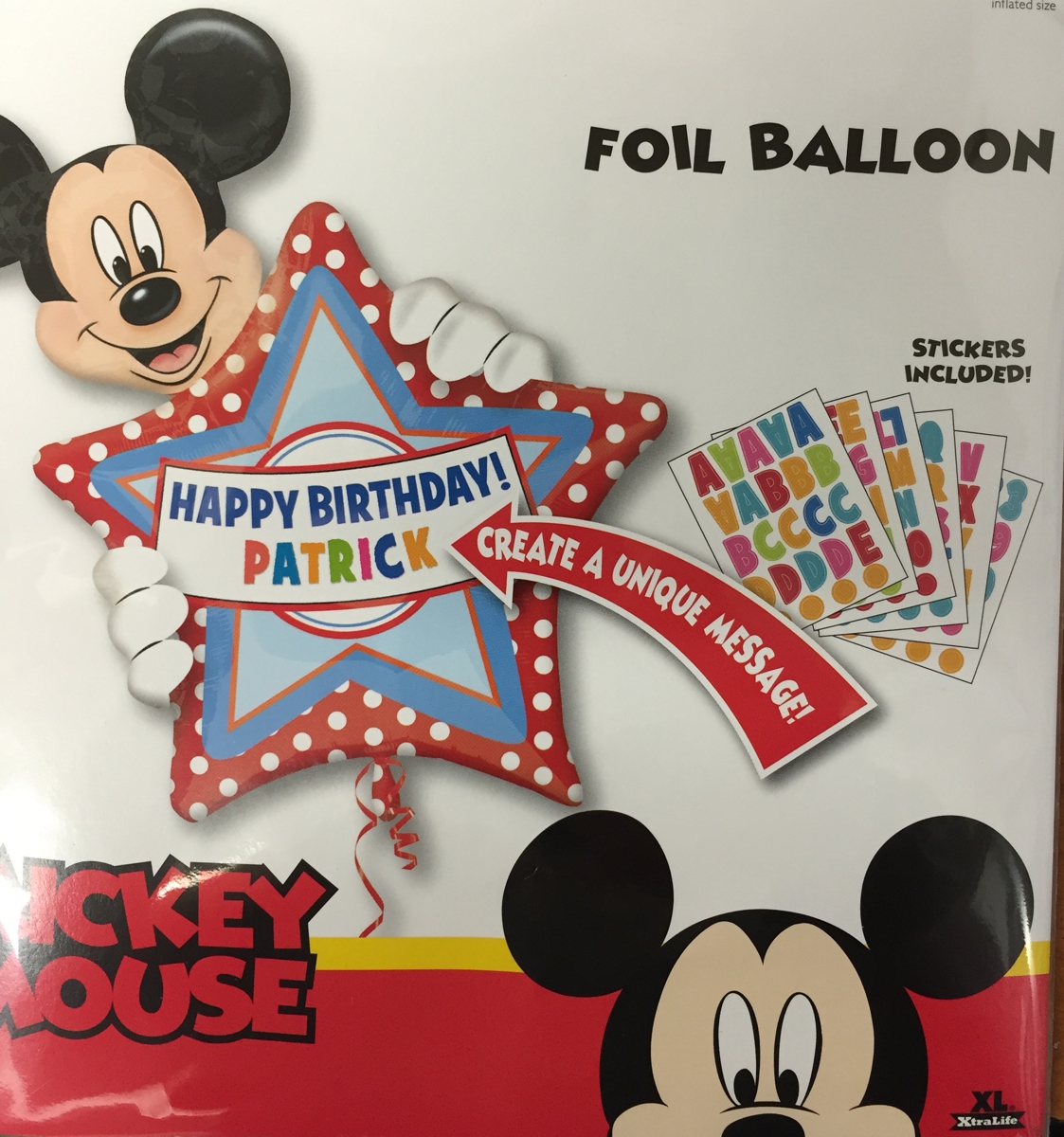 Mickey Mouse fol.balónek 76x60cm - z písmenek vytvoříte jméno 