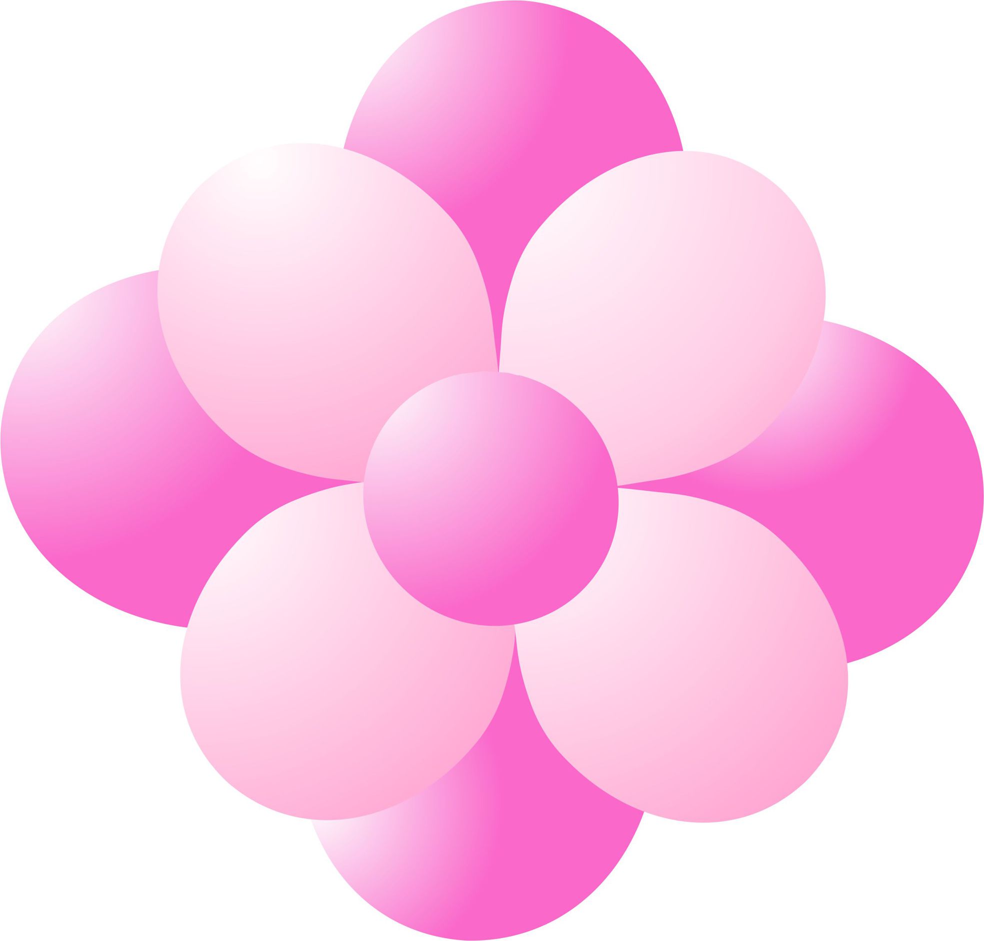 Balónky kytka tmavě růžová-světle růžová