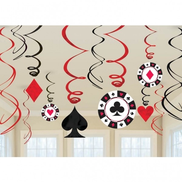 Casino závěsná dekorace 12ks 90cm