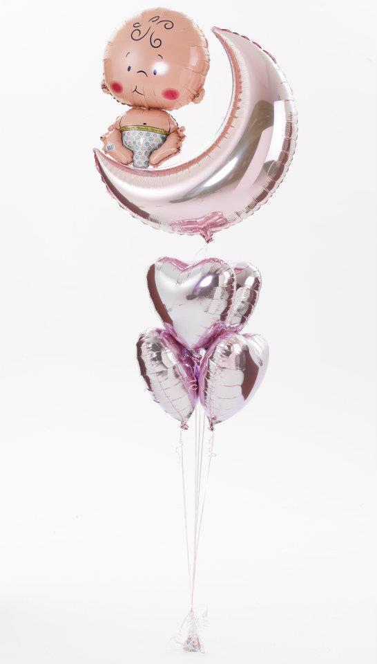 Balonek foliový srdce Pink Metallic Pearl