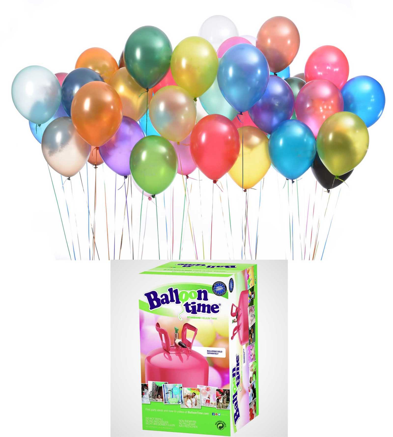 Helium Balloon time sada 30 ks + balónky 30ks mix barev