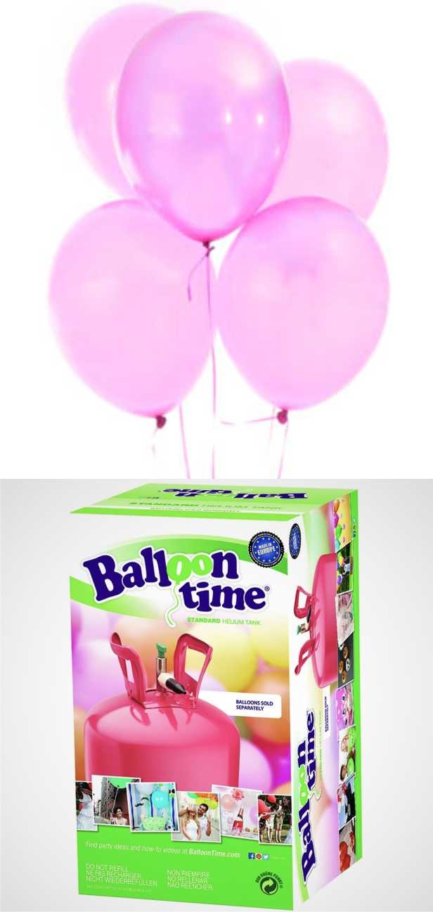 Helium Balloon time + balónky světle růžové 30ks