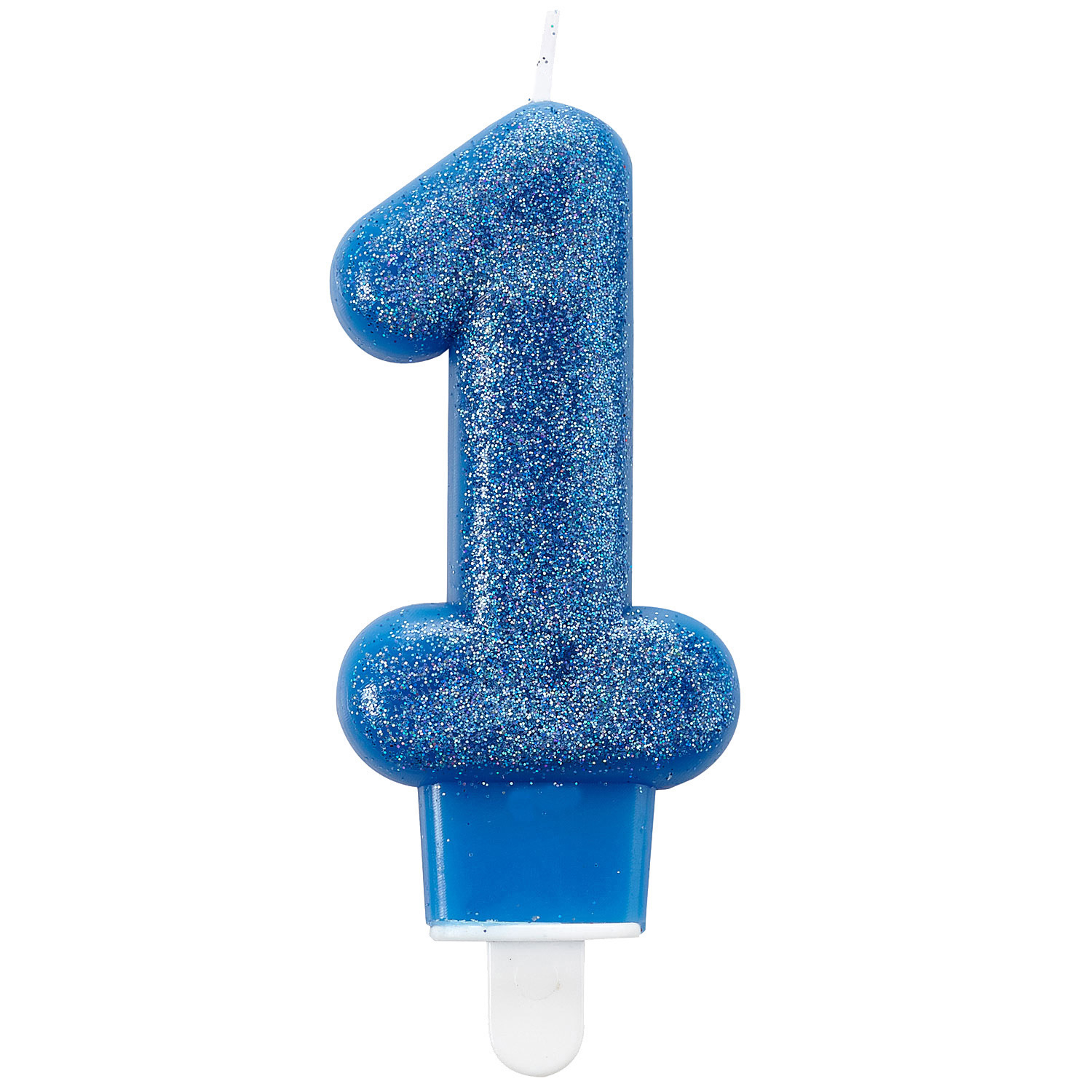 Svíčka číslo 1 modrá, lesklá 7,6 cm