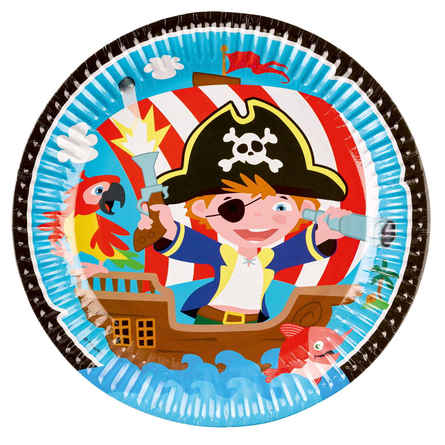 Pirát talíře 8 ks 23 cm papírové