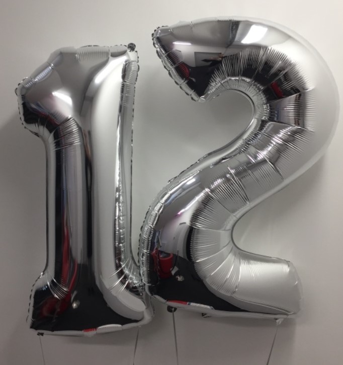 Balónek fóliový narozeniny číslo 1 stříbrný 86cm