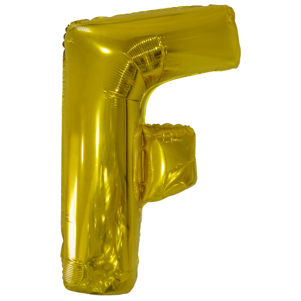 Písmeno F zlatý foliový balónek 86 cm