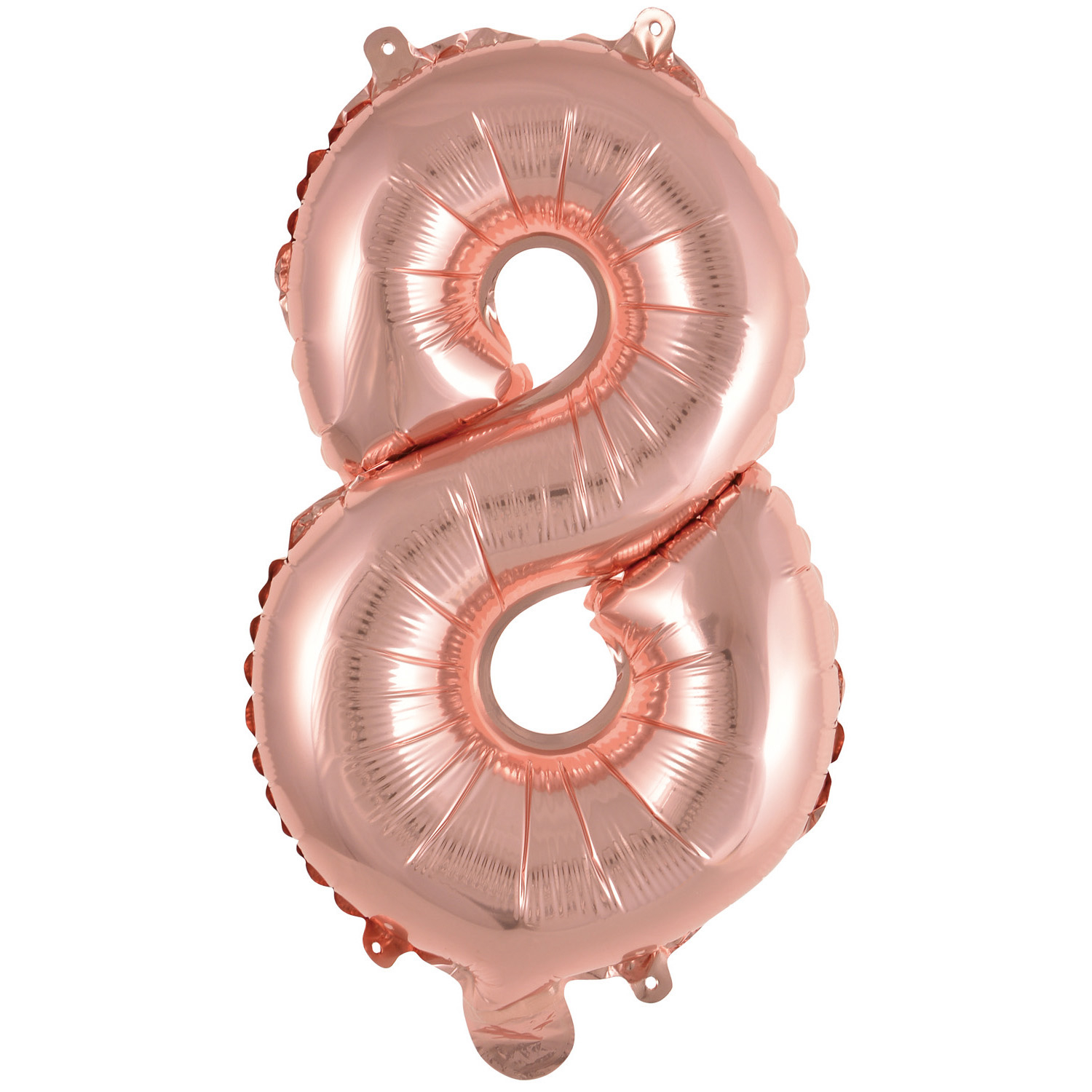 Balónek foliový narozeniny číslo 8 růžovo-zlaté 35 cm