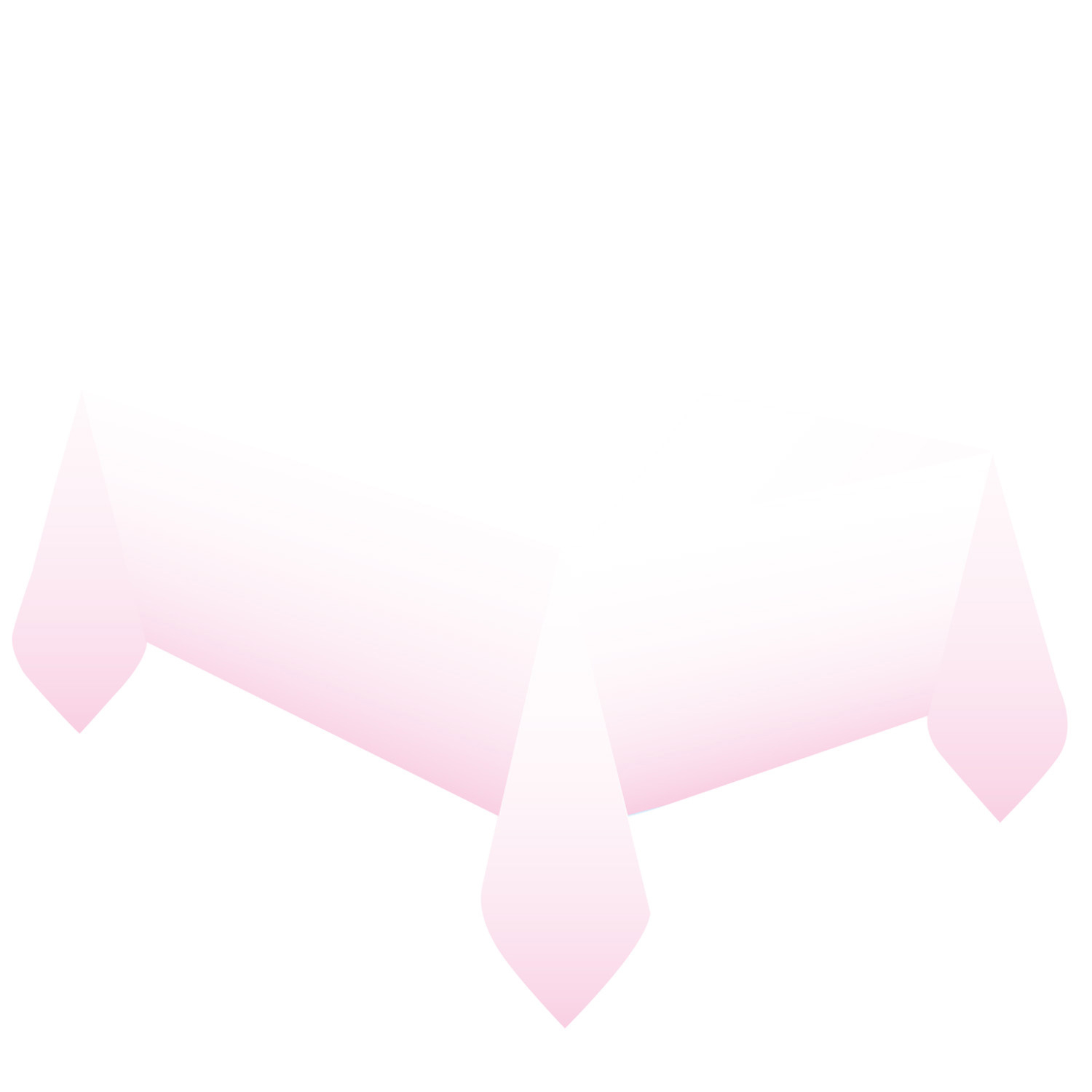 Ubrus bílo-světle růžový 120 cm x 180 cm papírový