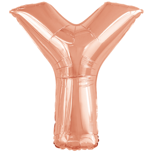 Písmeno Y růžovo-zlaté foliový balónek 86 cm