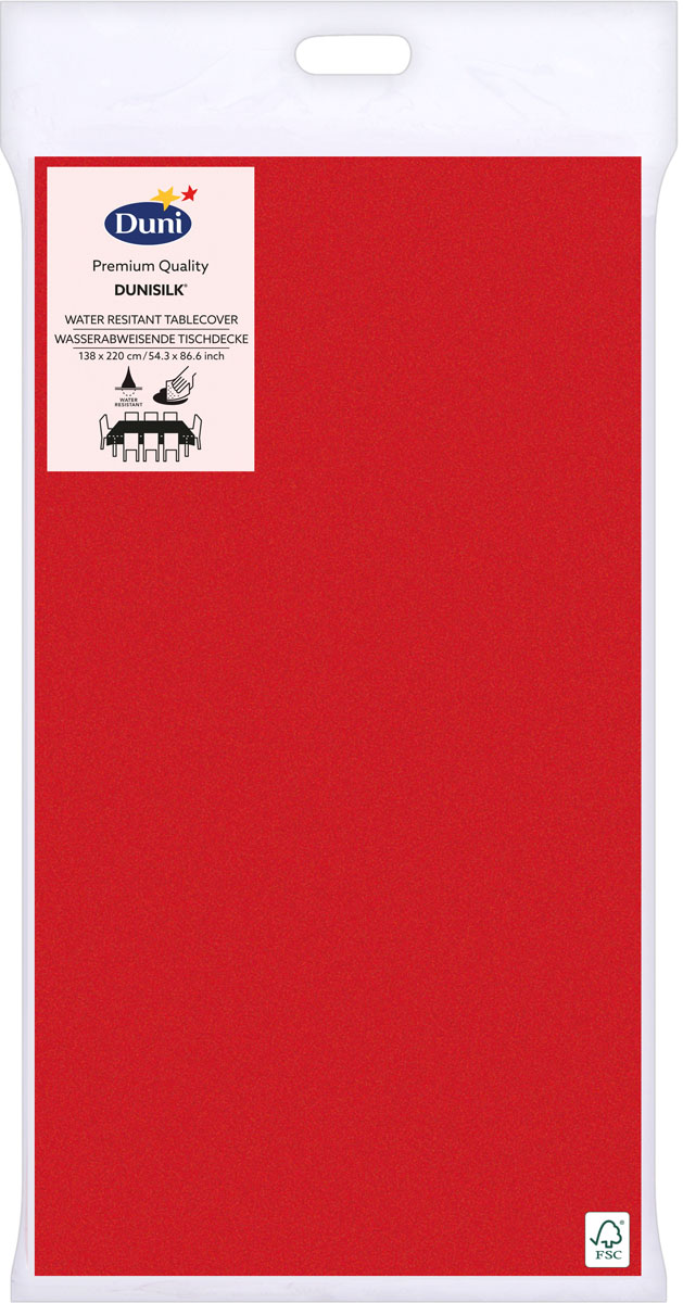Ubrus červený Dunisilk® 138 cm x 220 cm