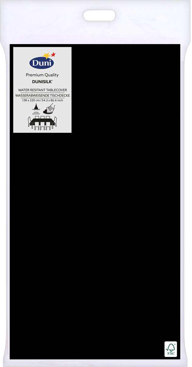 Ubrus černý Dunisilk® 138 cm x 220 cm