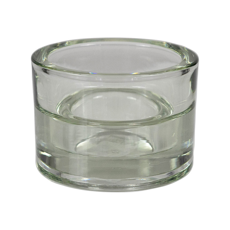 Svícen ze skla 2 v 1 pro čajovou svíčku a maxi 