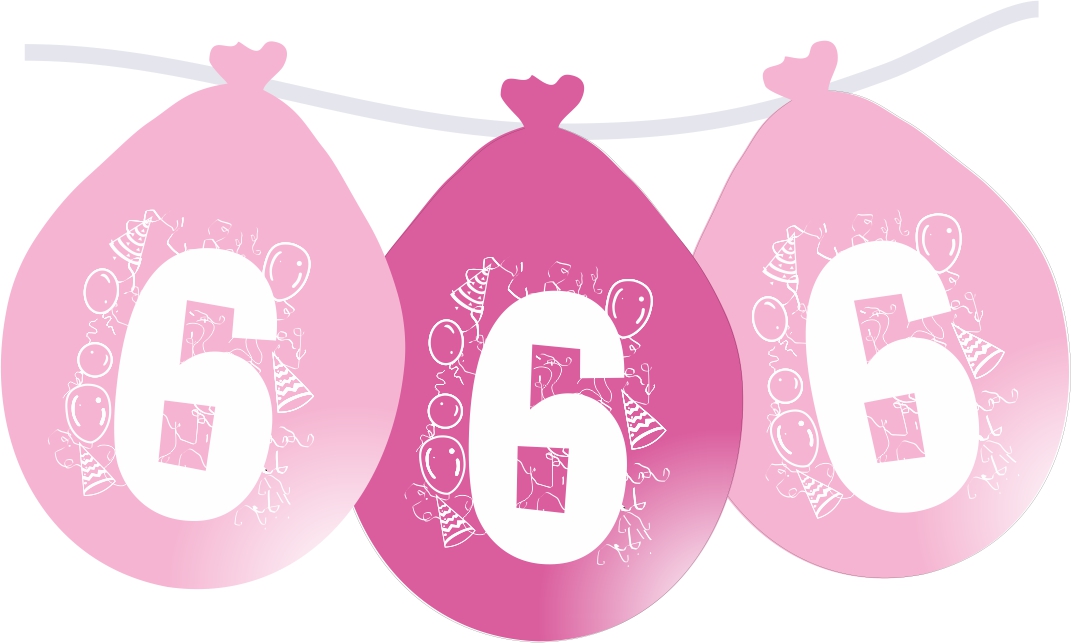 Narozeninové balónky růžové s číslem 5 - výzdoba na oslavu 5. narozenin