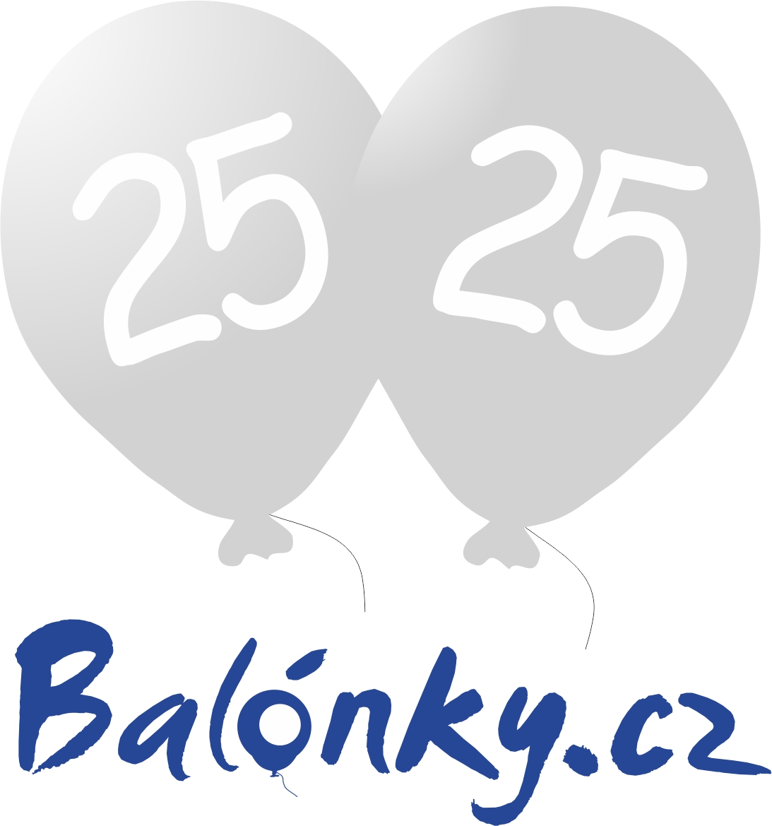 Narozeninové balónky stříbrné 25