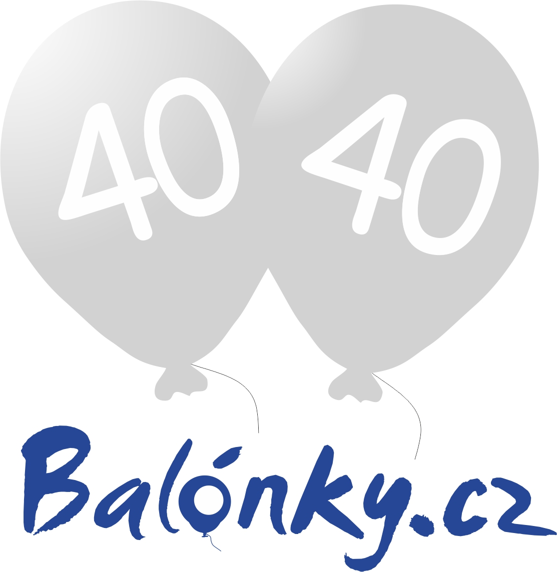 Narozeninové balónky 40 stříbrné 