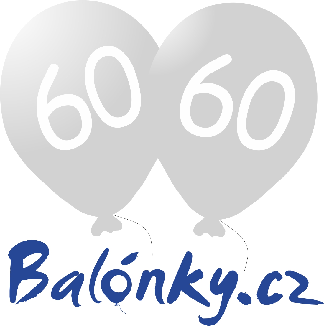 Narozeninové balónky 60 stříbrné 