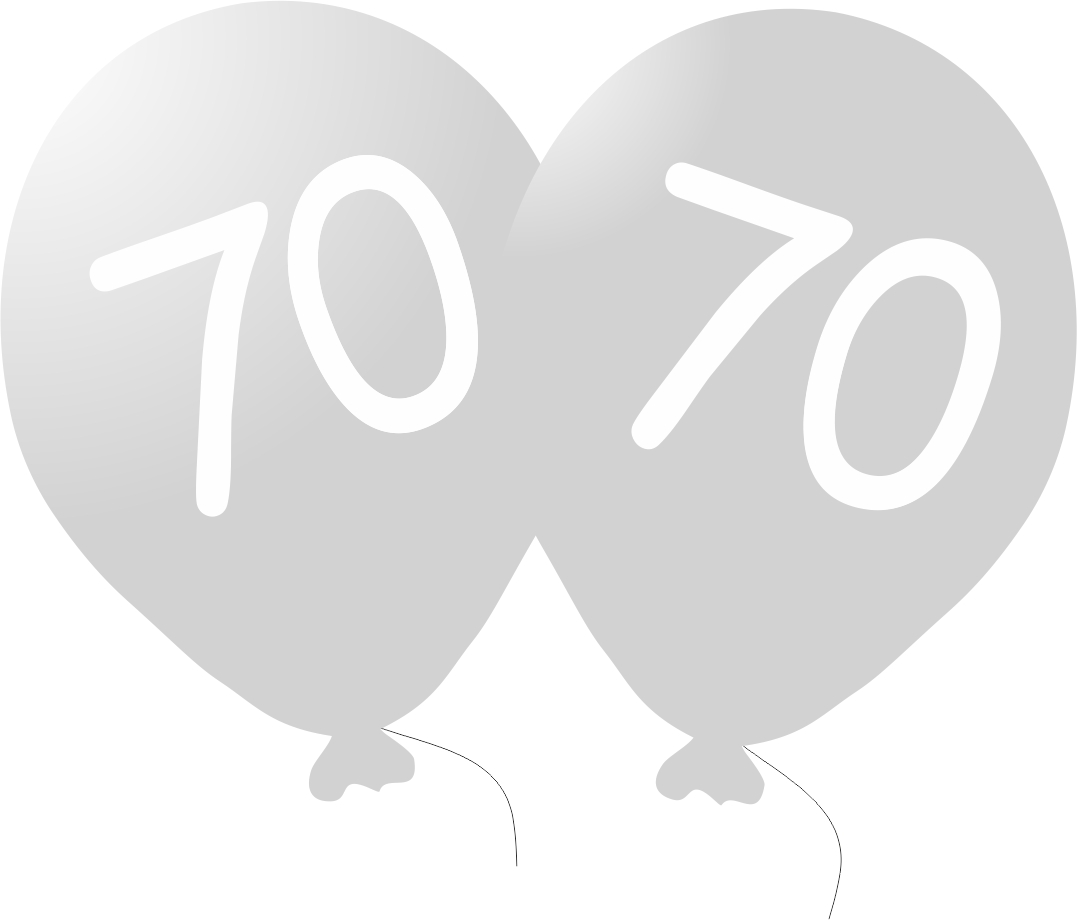 Narozeninové balónky 70 stříbrné 