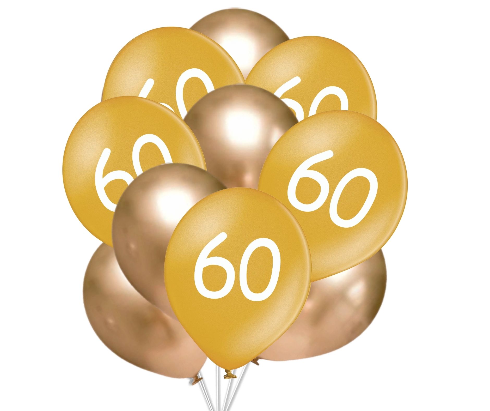 Balónky 60 narozeniny zlaté 10 ks 30 cm mix 
