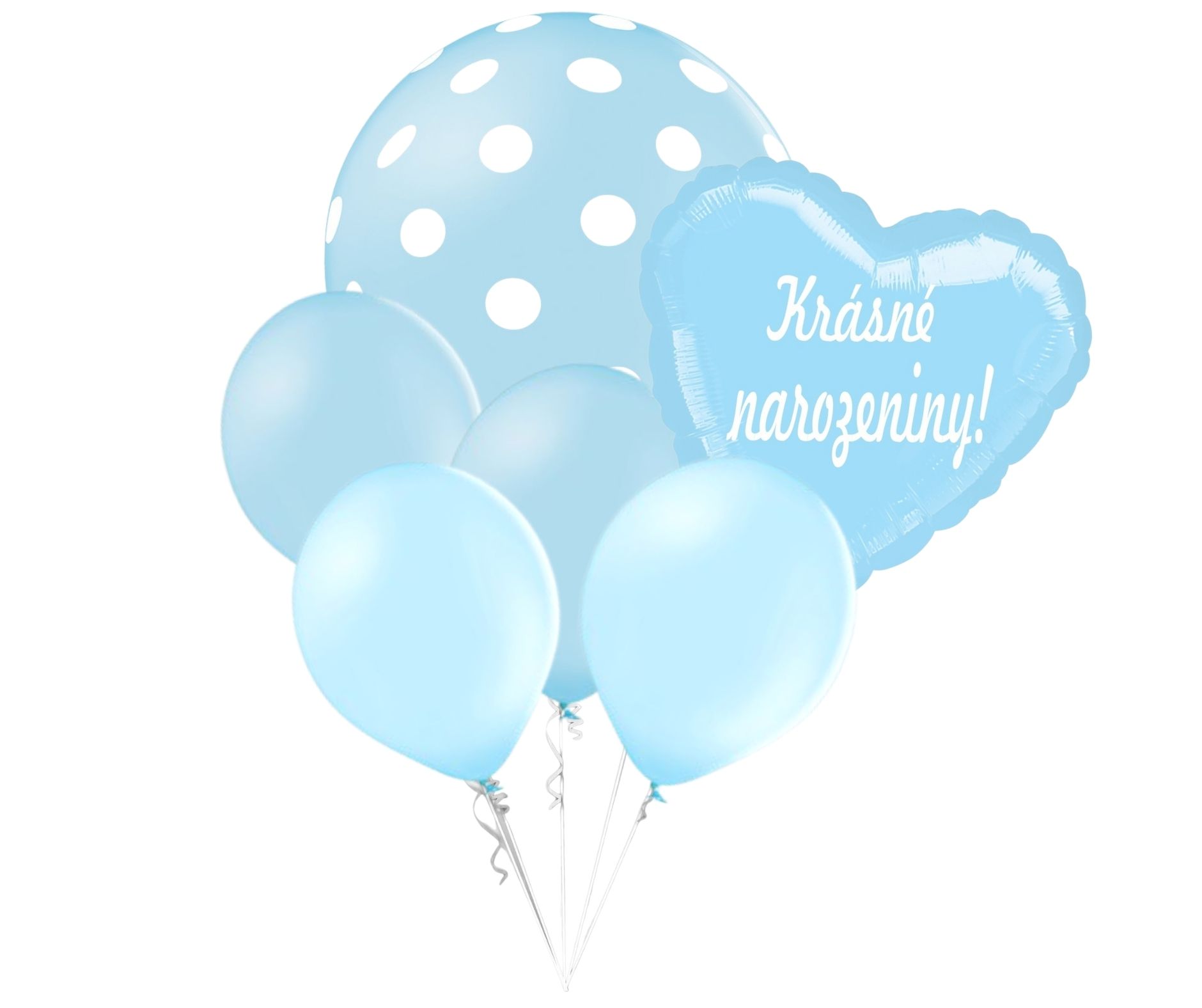 Balónky puntíky set Krásné narozeniny! srdíčko