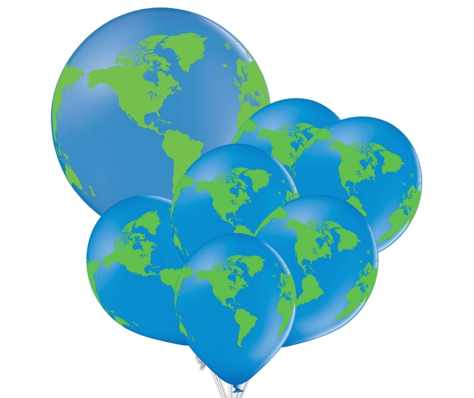 Set balónků zeměkoule 7 ks balónků s plným potiskem