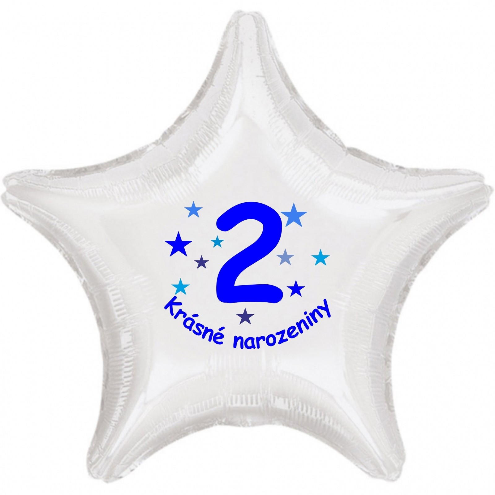 Krásné 2. narozeniny fóliový balónek hvězda pro kluky