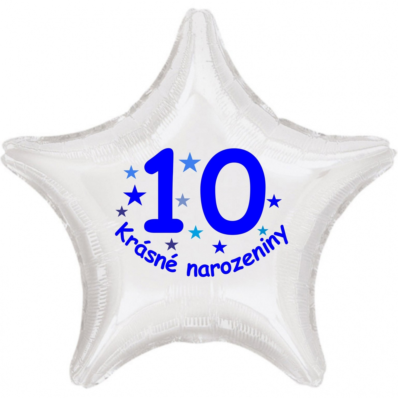 Krásné 10. narozeniny fóliový balónek hvězda pro kluky