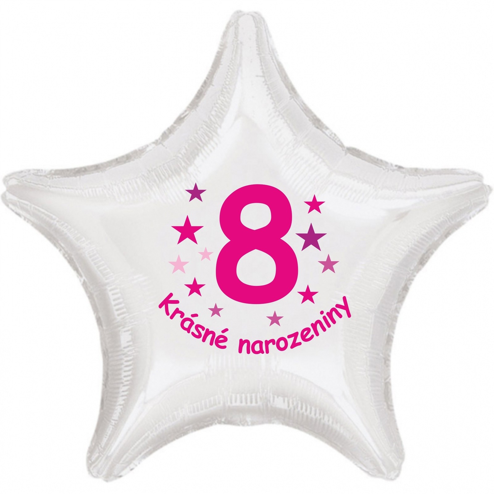 Krásné 8. narozeniny fóliový balónek hvězda pro holky