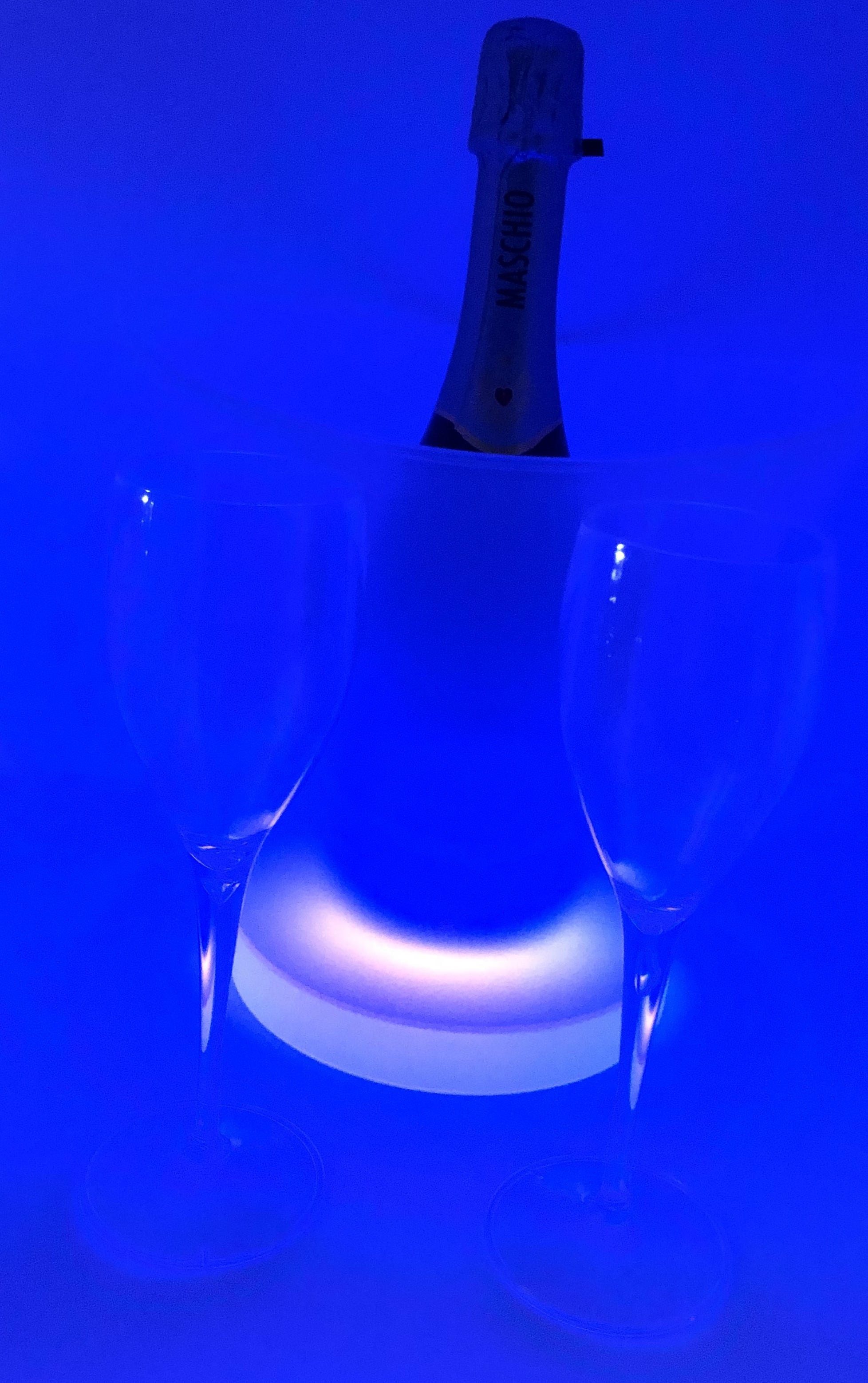 Svítící nádoba na led pro víno a sekt