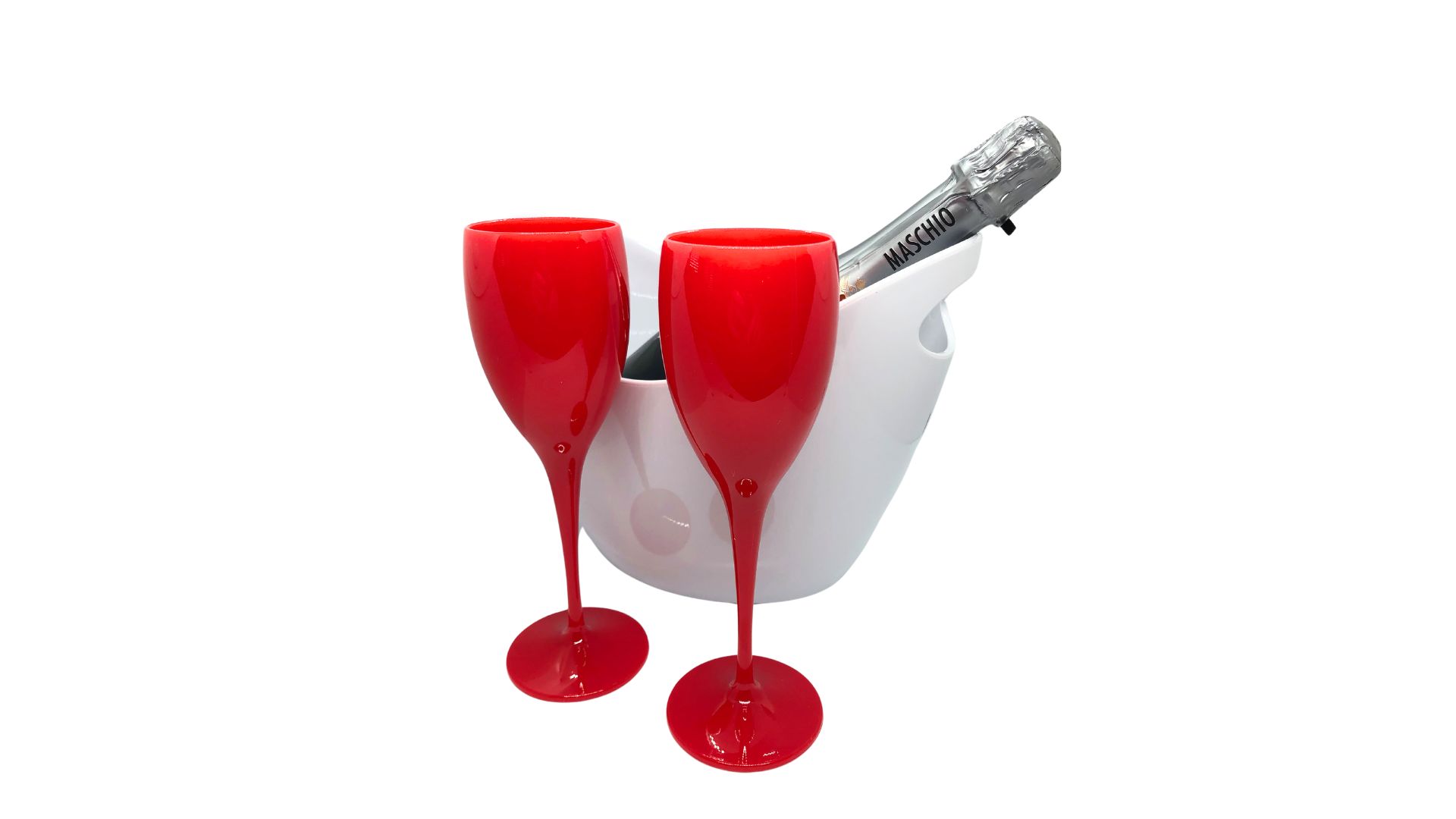 Chladící nádoba na víno bílá 4L a 2 ks sklenice na víno červené 150 ml 