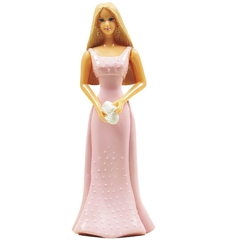 Figurka Barbie růžové šaty 13 cm