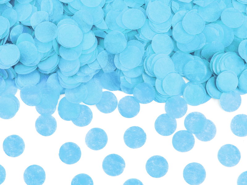 Vystřelovací konfety modré - holka nebo kluk 60 cm