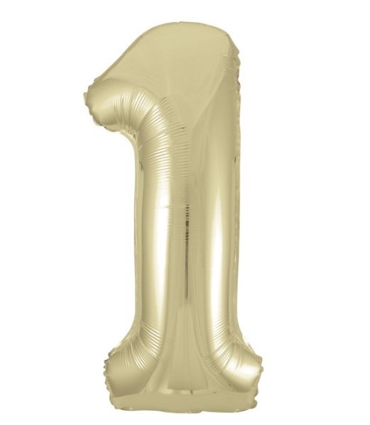 Balónek fóliový narozeniny číslo 1 zlatý 86cm Balónek fóliový narozeniny číslo 1 zlatý 86cm