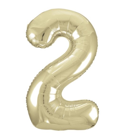 Balónek fóliový narozeniny číslo 2 zlatý 86cm Balónek fóliový narozeniny číslo 2 zlatý 86cm