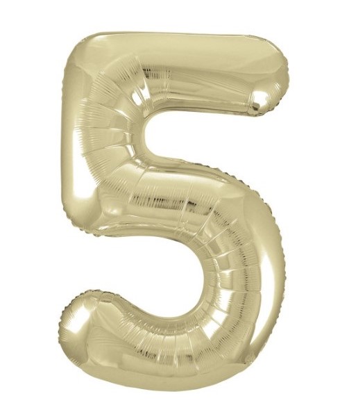 Balónek fóliový narozeniny číslo 5 zlatý 86cm Balónek fóliový narozeniny číslo 5 zlatý 86cm