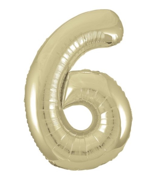 Balónek fóliový narozeniny číslo 6 zlatý 86cm Balónek fóliový narozeniny číslo 6 zlatý 86cm