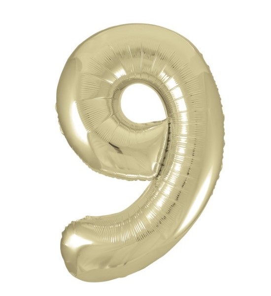 Balónek fóliový narozeniny číslo 9 zlatý 86cm Balónek fóliový narozeniny číslo 9 zlatý 86cm