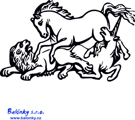 Omalovánky kůň, lev a jednorožec